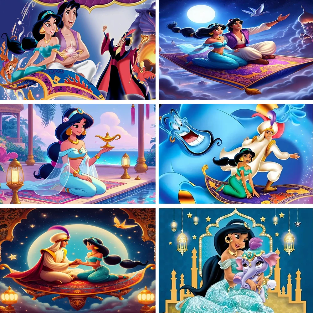 Disney Jasmin Prinzessin Aladdin Thema Hintergrund Geburtstag Party Dekoration Hintergrund Banner Baby Dusche Liefert Mädchen Kinder Geschenke
