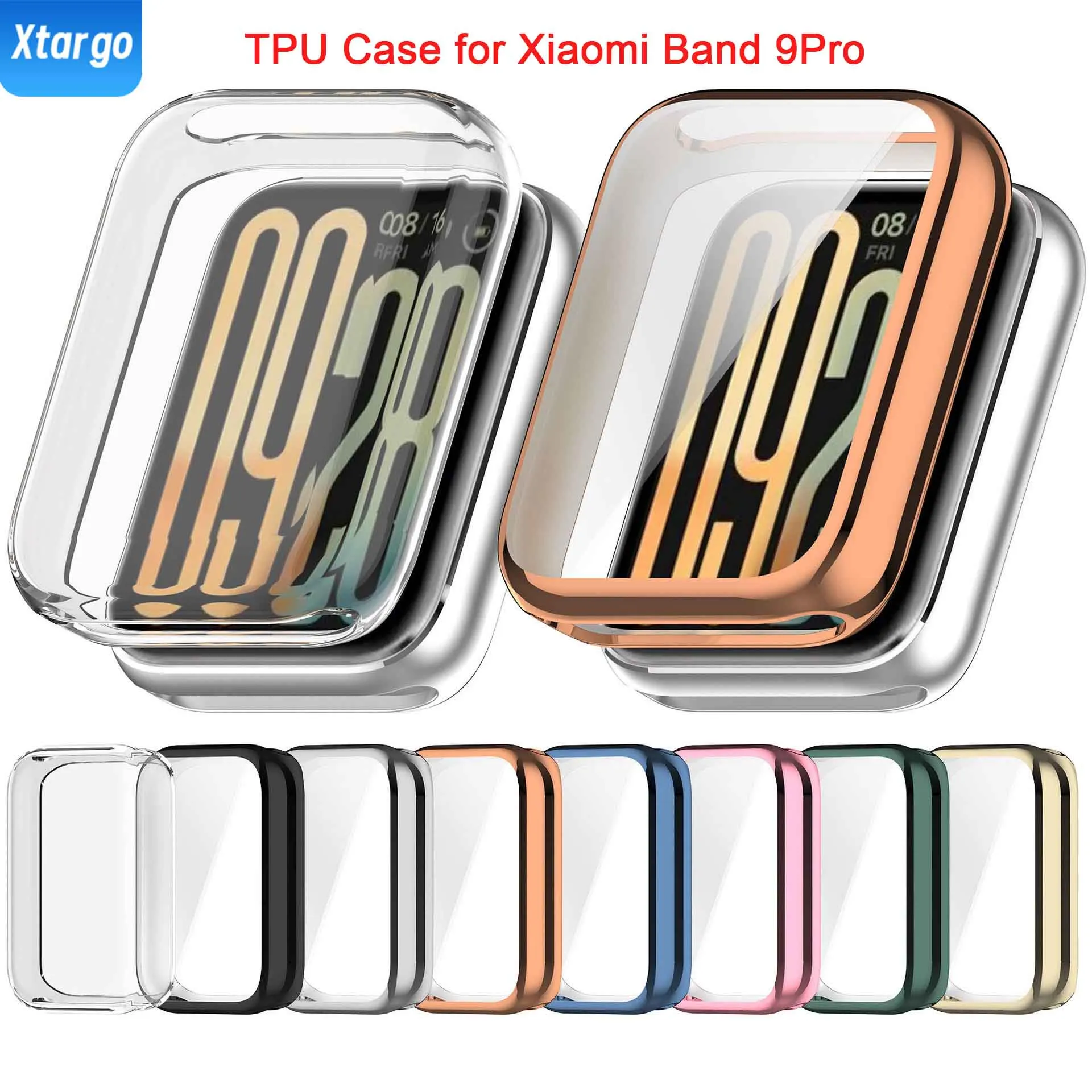 Soft TPU Case for Xiaomi Mi Band 9 Pro Full Cover Screen Protector Case Anti-Scratch Protective Bumper Shell for Mi Band 9Pro