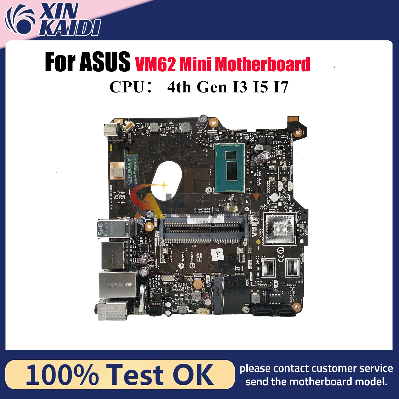 

VM62 Laptop Motherboard For ASUS VivoMini VM62 Notebook Mainboard With I3 I5 I7 CPU 100% tests OK fast shipping High quality
