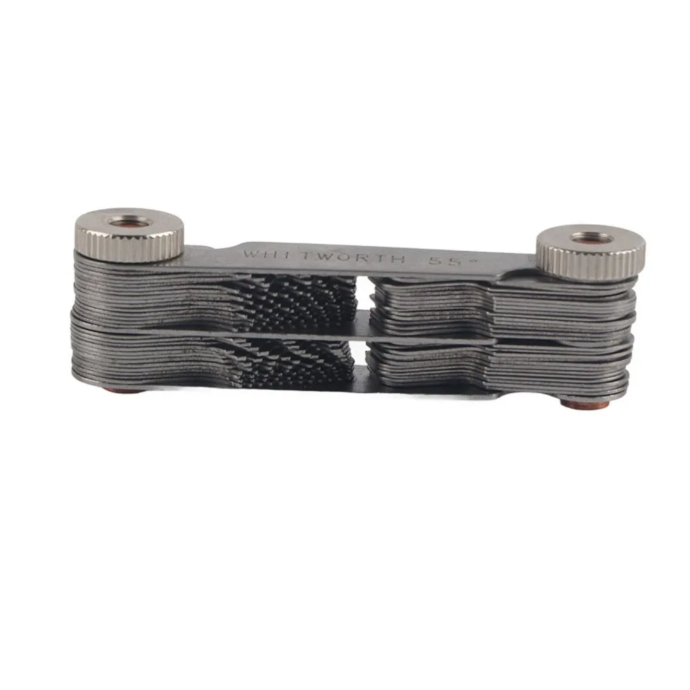 Stainless iron Screw Pitch Measuring Tool 52 Pcs Set Silver Thread Pitch Gauge Metric Imperial Thread Measuring Tool