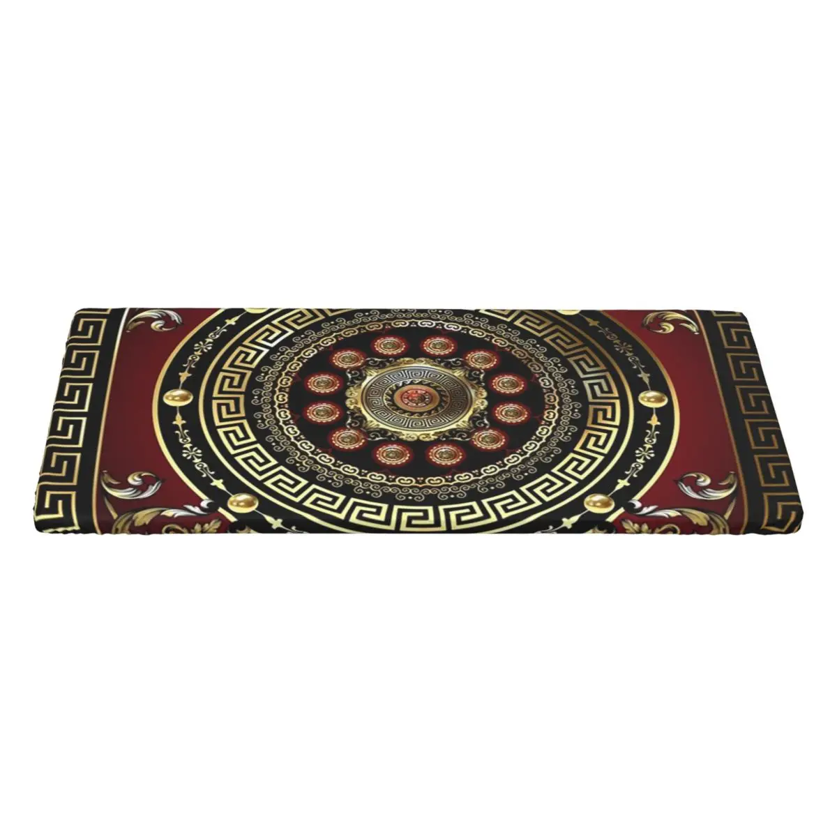 Greek Key Meander Red Gold Black Medallion Baroque Custom Rectangular Tablecloth Waterproof Table Cover for Festival Table Cloth