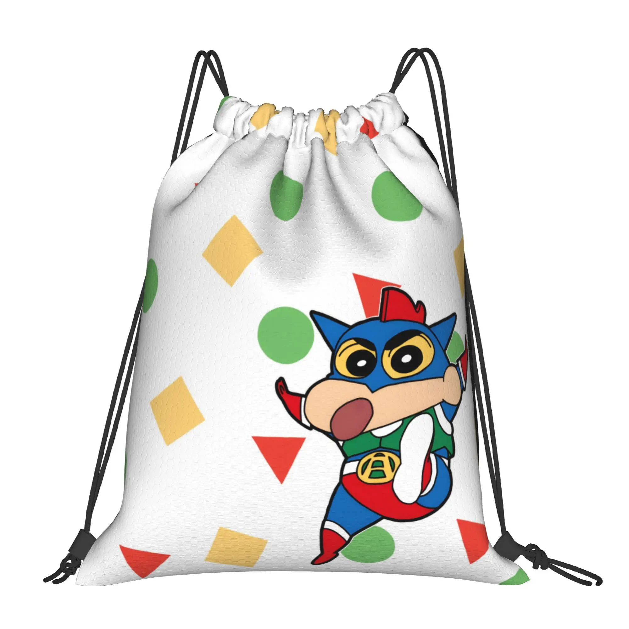 90s Crayon Shin Chans Drawstring Bags Sports Backpack Gym Sackpack Water Resistant Anime Kazama Japanese String Bag for Yoga