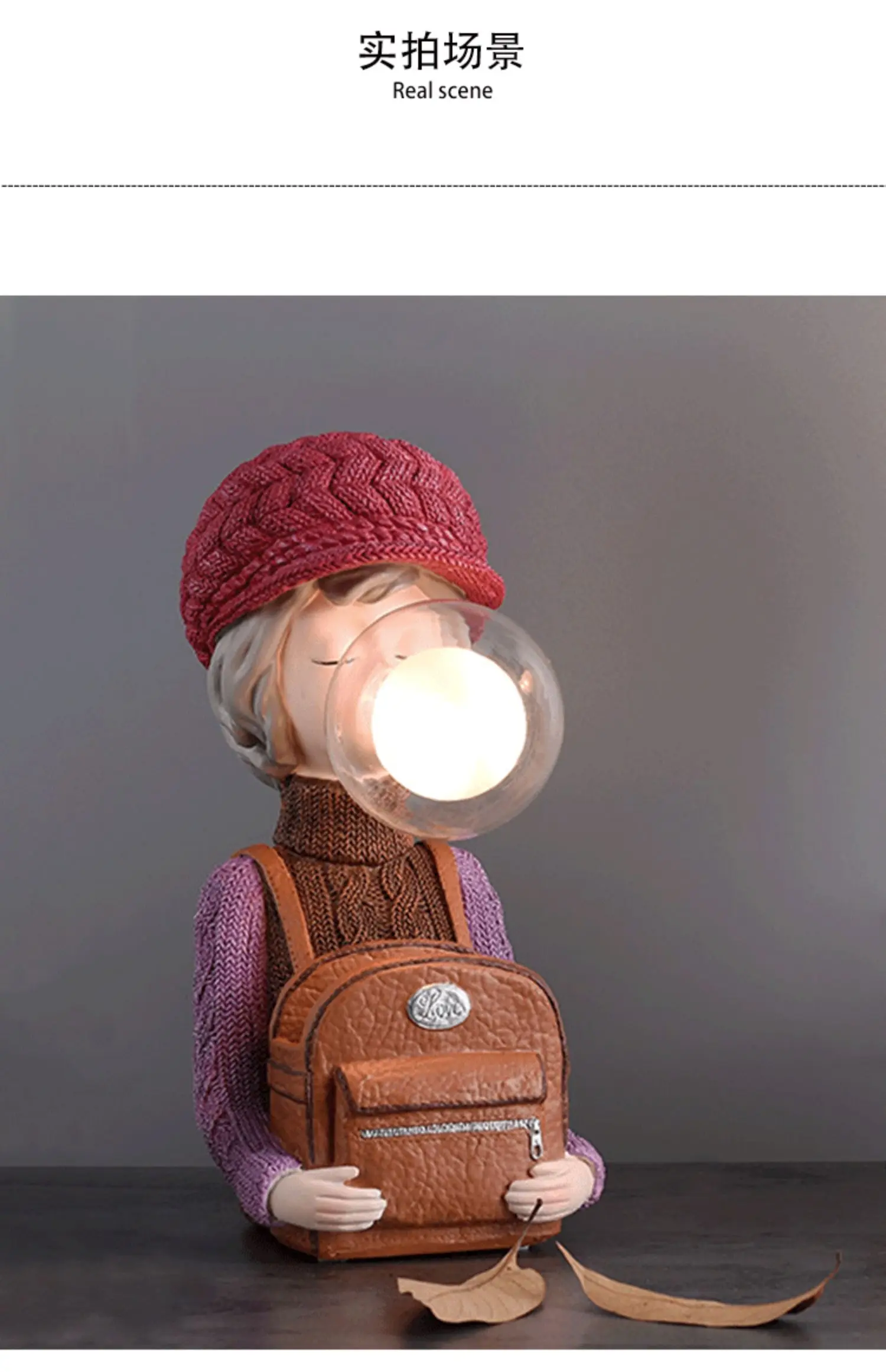 Niedliche Bubble Sweater Mädchen Tischlampe Augenschutz Schreibtischlampe Nordische Kreative Nachttischlampe Kinderzimmer Schlafzimmer Studierzimmer Harz LED-Beleuchtung – Detail 6
