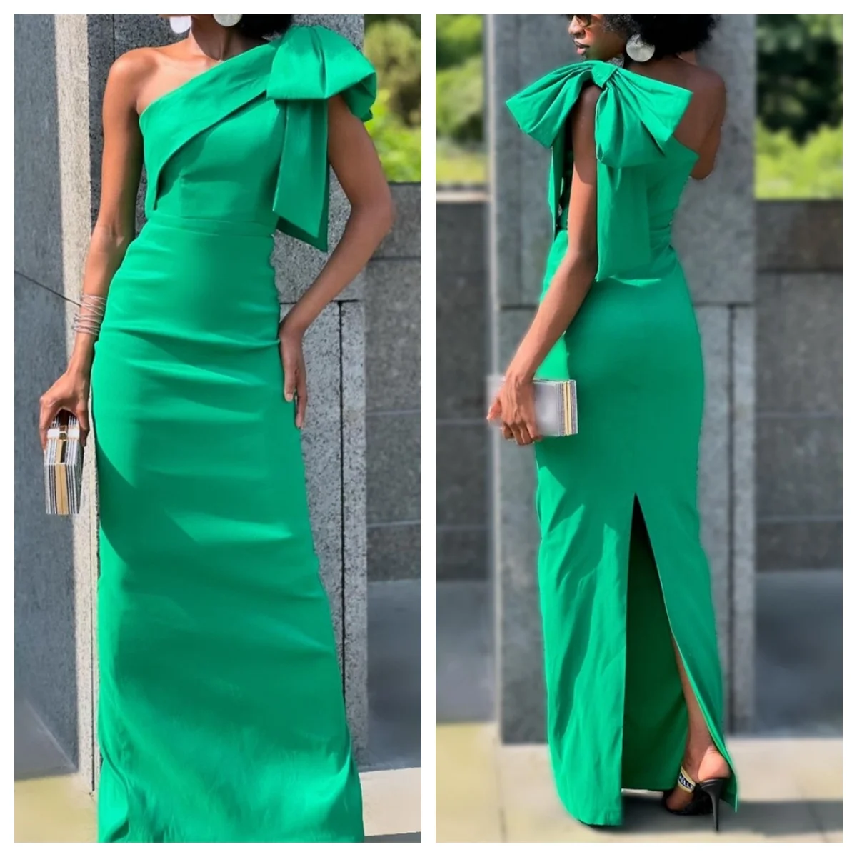 Customized Evening Dress Classic Green Jersey One Shoulder Sleeveless Prom Gowns Elegant Straight Floor Length Party Dresses