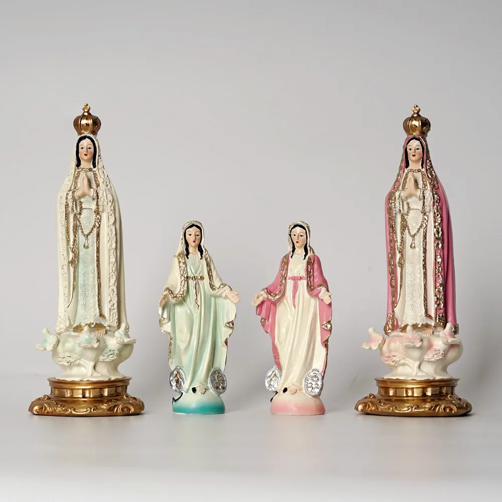 Vilead Resin Our Lady of Fátima Statue – Virgin Mary Catholic Figurine Home Altar Decor (12cm/20cm) 4