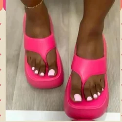 Zapatillas de plataforma con cuñas para mujer, chanclas informales y acogedoras, sandalias de diseñador para Vestido de playa, zapatos deportivos de moda para verano, 2023