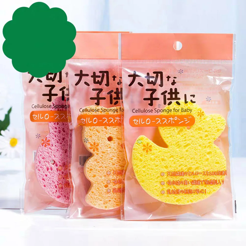 

Wood Pulp Bath Sponge Cute Cartoon Baby Sponge Comfortable Exfoliating Bathing Sponge For Baby Shower Supplies Bear Shape Orange
