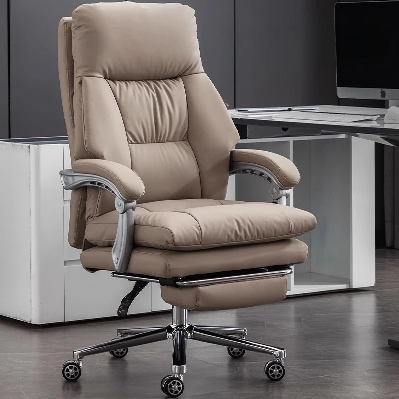 

Luxury Ergonomic Office Chair Back Support Mobile Swivel Arm Office Chair Recline Leather Silla Para Escritorio Home Furniture