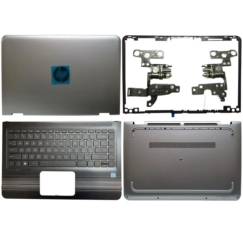 Silver For HP Pavilion X360 13-U Series LCD Back Cover/Front Bezel/Hinges/Palmrest/Bottom Case 856003-001 856037-001 856005-001