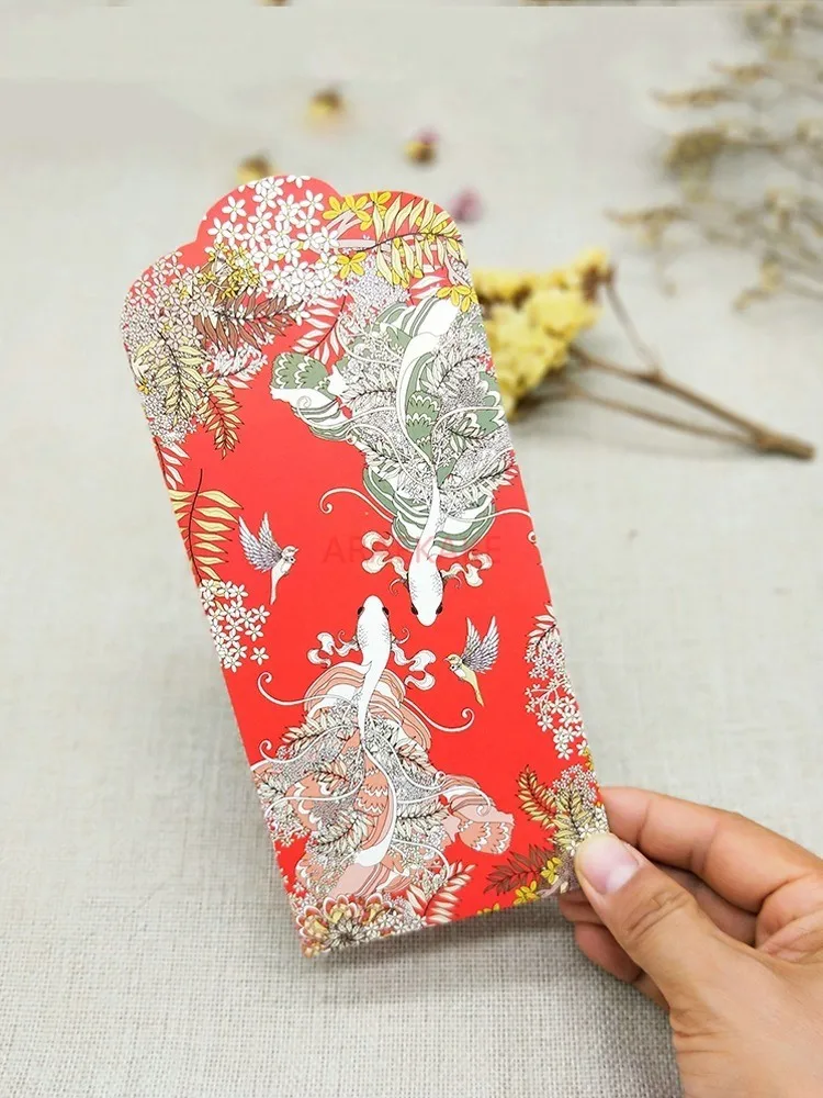 12pcs New Year Red Envelopes Flower Lucky Money Pocket  Paper Money Envelopes Red Packet for New Year Party Birthday Wedding