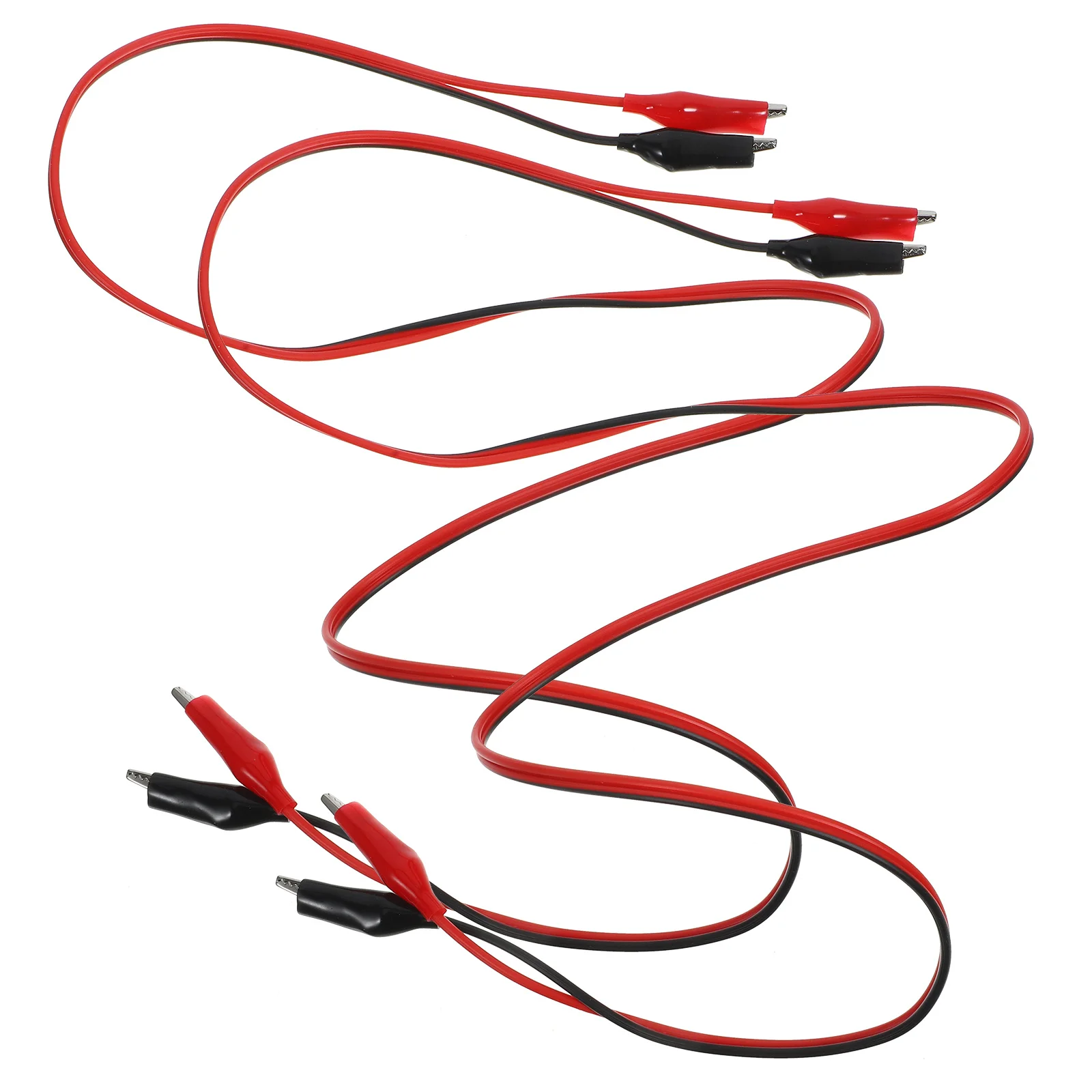 2 قطعة موصلات اختبار معزولة مقاطع التمساح مادة النحاس المتينة اتصال سهل دوائر متعددة مقاطع التمساح مع الأسلاك #6