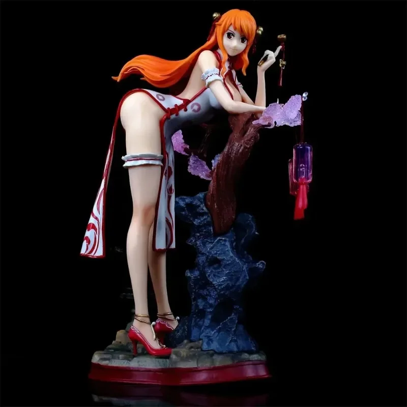 

Anime Peripheral One Piece The Pussycat Dolls Nami Chinese style cheongsam PVC Action Figure Collectible Model Doll Toy 29cm