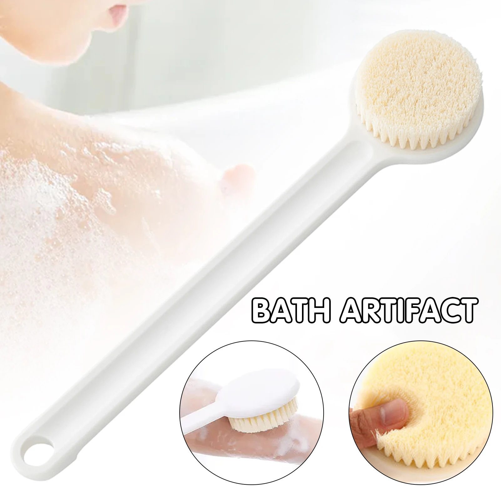 

Washable Shower Brushs with Long Handle Soft Exfoliating Massage Scrubber Shower Accessories for Women Men Bath Brush Back Rub