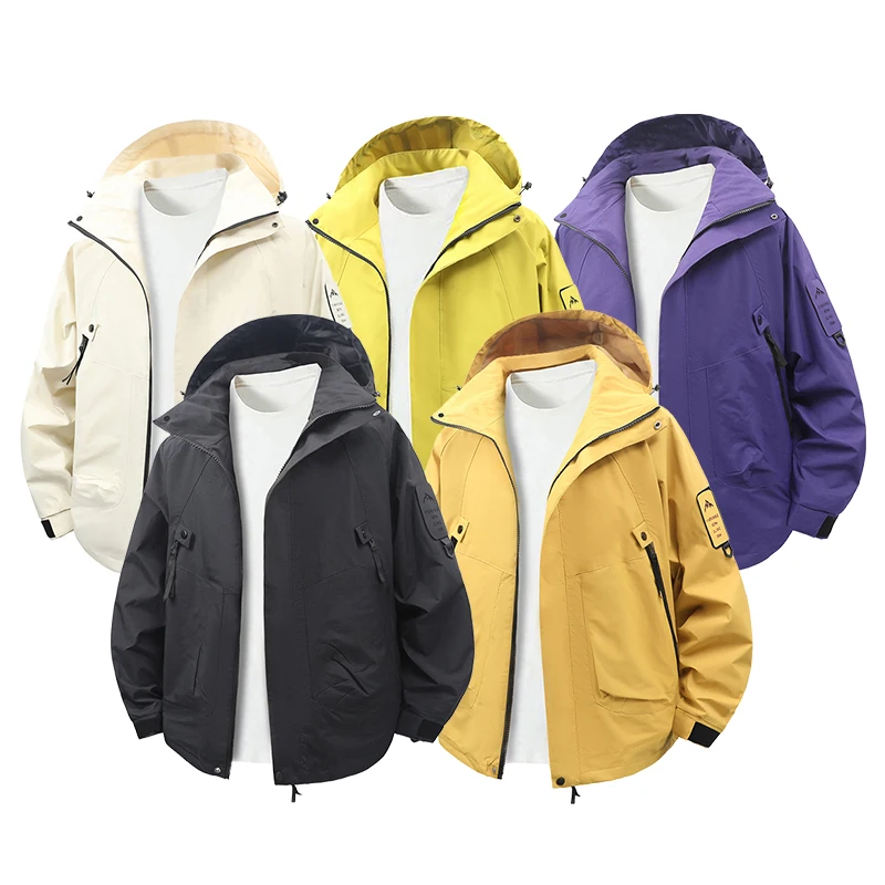 

2025 Men's Casual Coat Spring And Autumn Windcheater Fashion Clothing Hooded Cargo Jacket Outdoor Climbing Camping Jackets