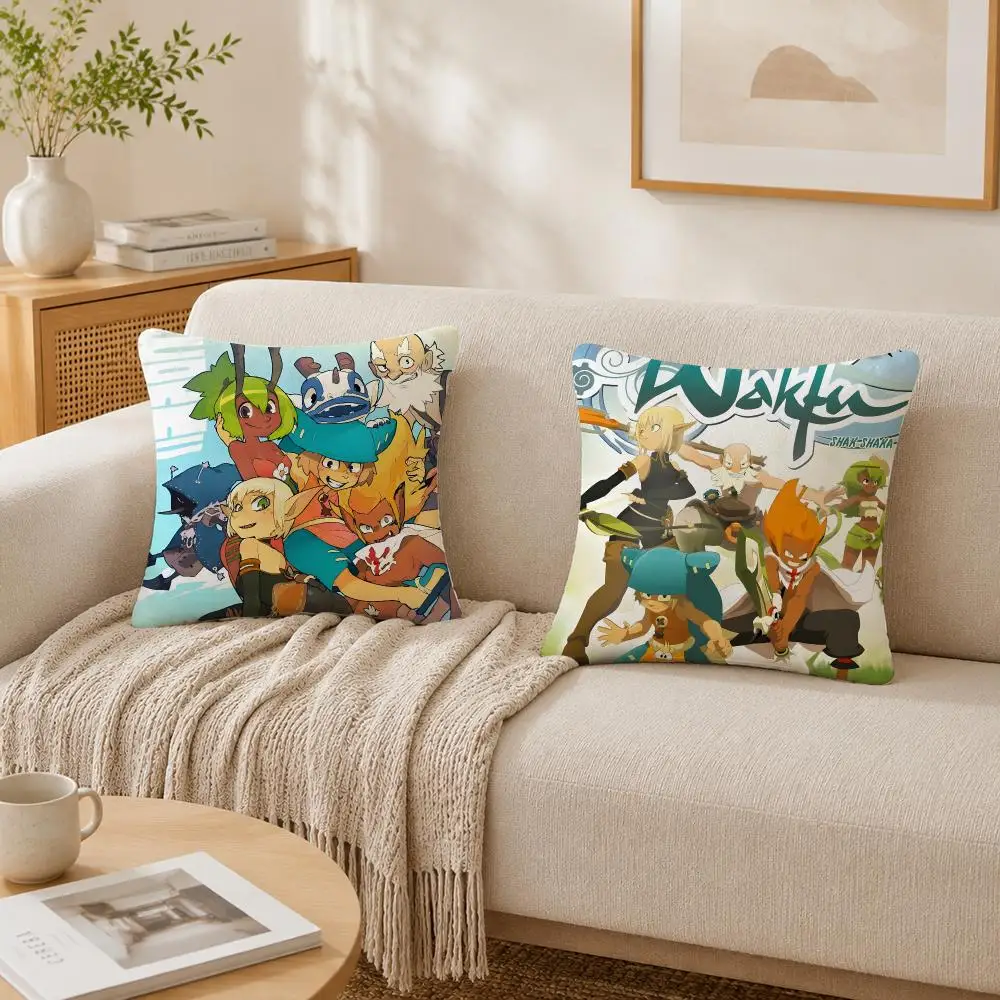 Pretty Video Game W-wakfu Cushion Cover Plush Decorative Pillow Case With Hidden Zipper Cutecore Room Decor For Home