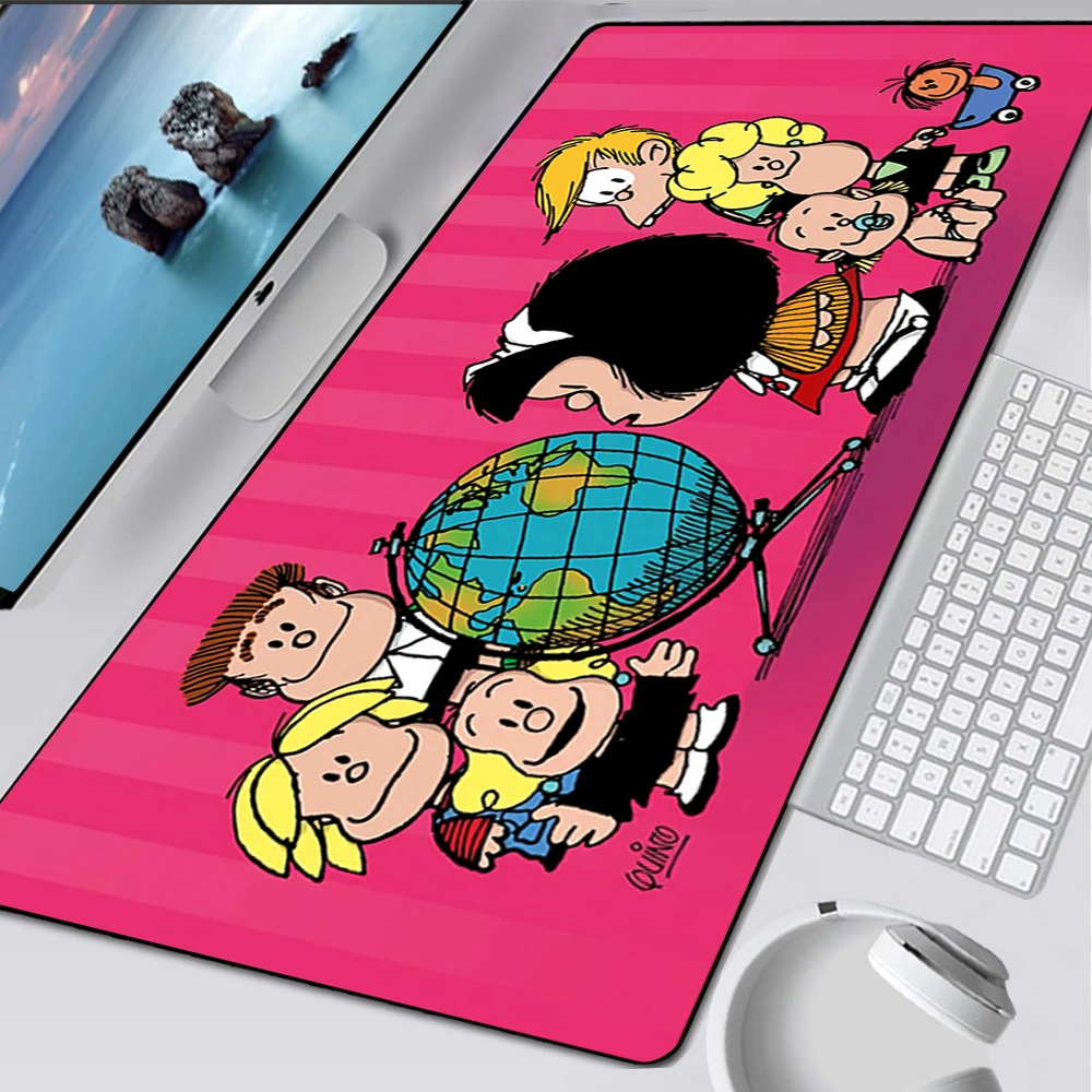 Cute Mafalda Large Gaming Mouse Pad Computer Mousepad PC Gamer Mouse Mat Laptop Mausepad XXL Mouse Carpet Keyboard Mat Desk Pad