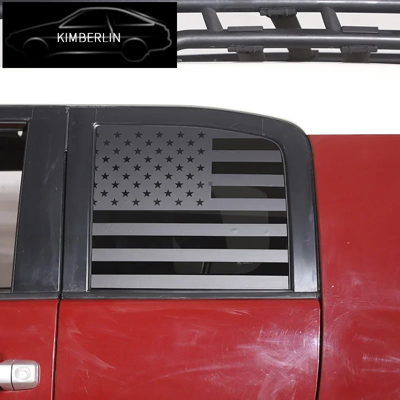 For 07-21 Toyota FJ Cruiser rear side window sticker black printing American flag exterior sticker rear side windshield sticker