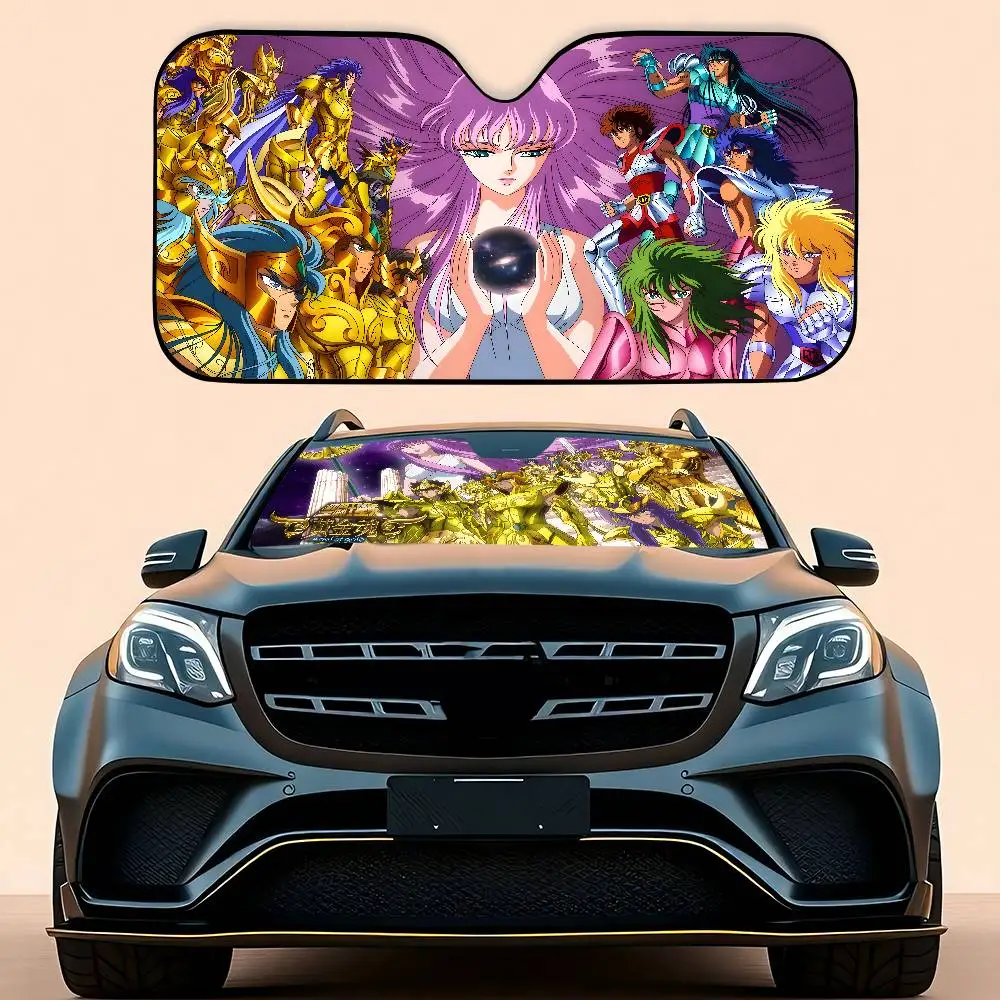 K-Nights Of The Zodiac أنيمي سيارة ظلة السيارات ظلة يغطي غطاء الزجاج الأمامي العالمي للطي قناع #6