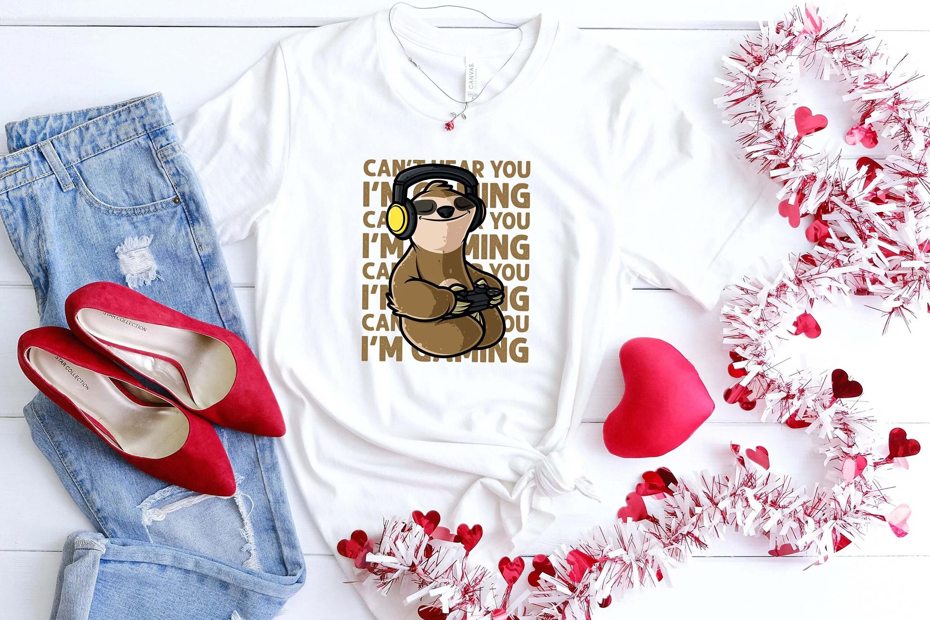 Забавная игровая футболка «Я не могу тебя слышать»