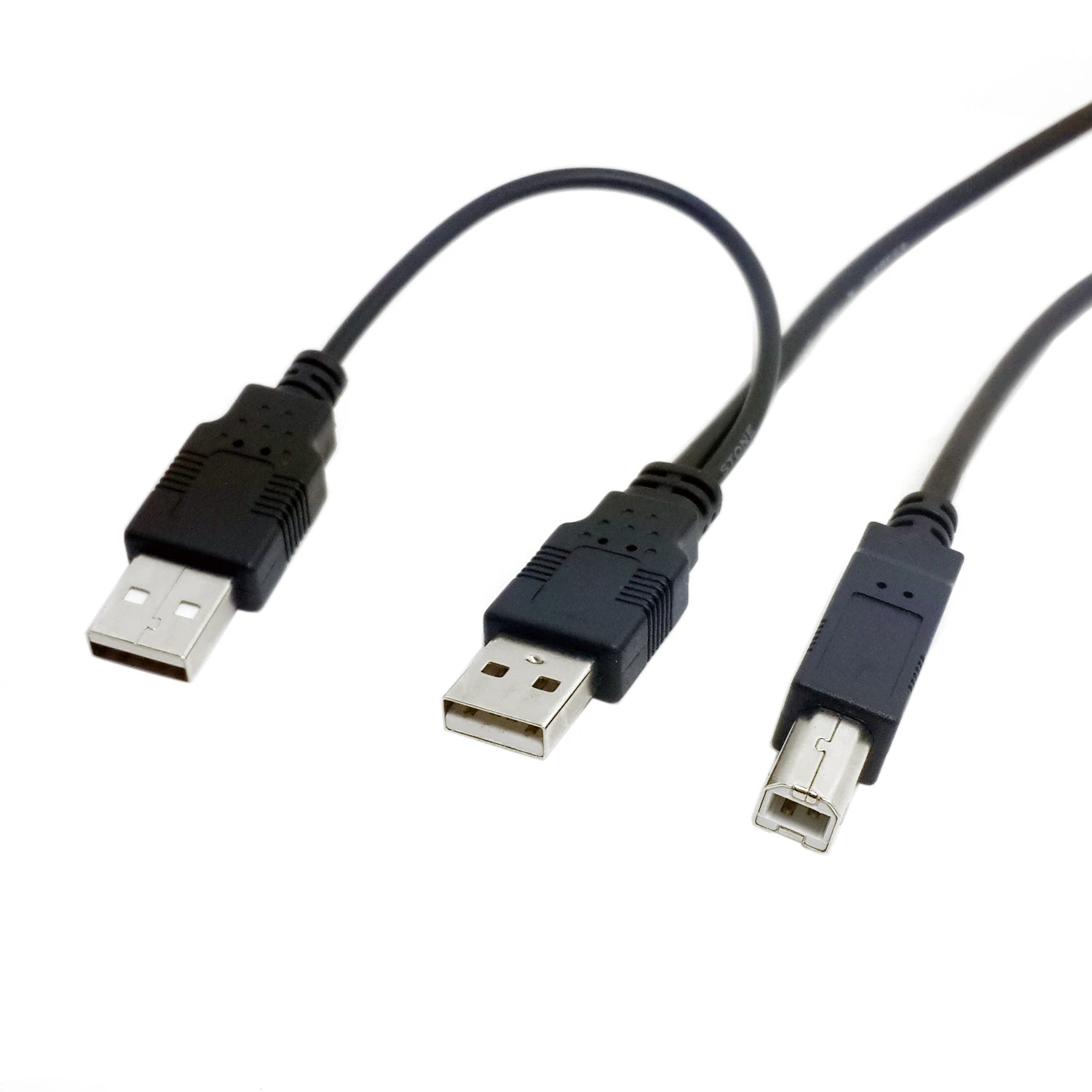 Cablecc-Cable Dual USB 2,0 macho a macho B estándar, Cable Y para impresora, escáner Y unidad de disco duro externo, 80cm