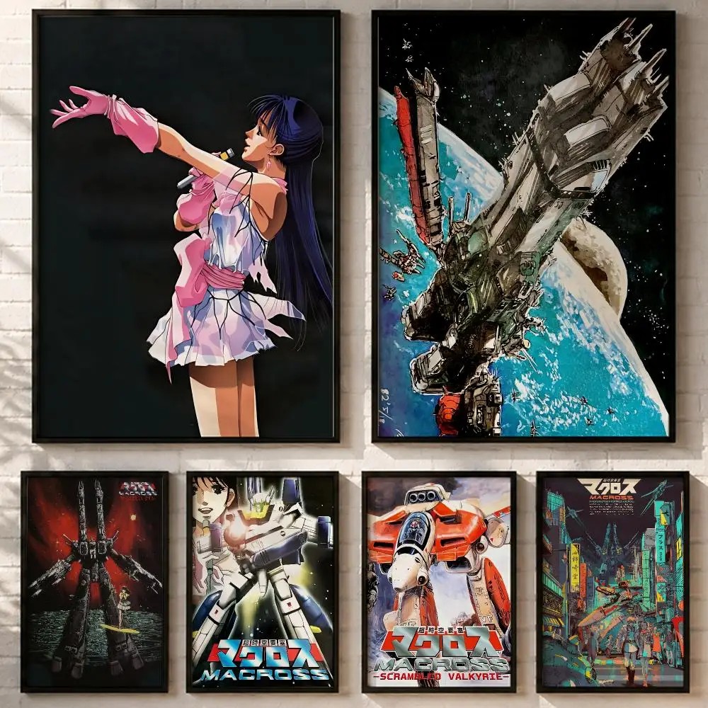 The Super Dimension Fortress Macross Poster HD poster wall art self-stick no-residue for home cafe office great gift