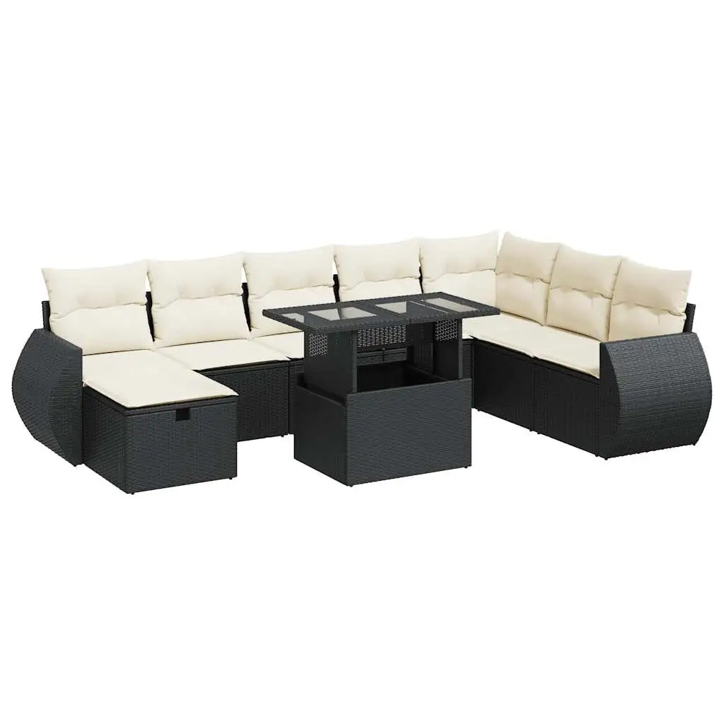 Bequemes schwarzes Gartensofa-Set für den Außenbereich, stilvolle, moderne Couch für Rasen, Pool und Innenbereich