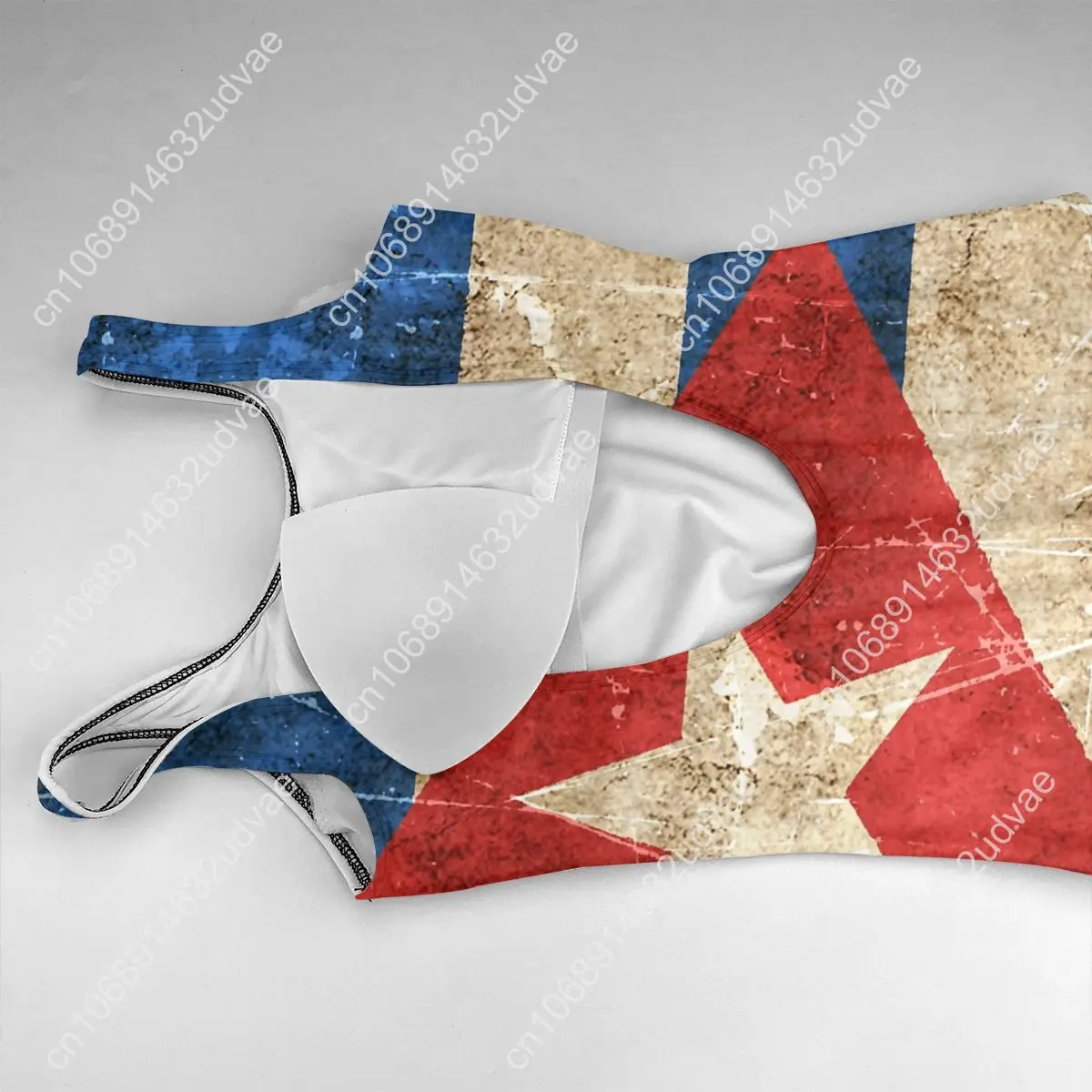 Vintage Aged And Scratched Cuban Flag sexy Bikinis Women Swimsuit Low Waist quick drying Women training Beach wear M3