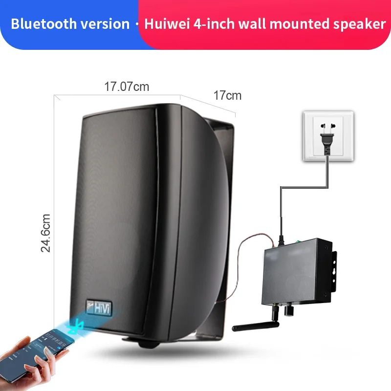 

Oupushi wireless Bluetooth wall mounted speaker surround bass pool room store wall mounted sound system