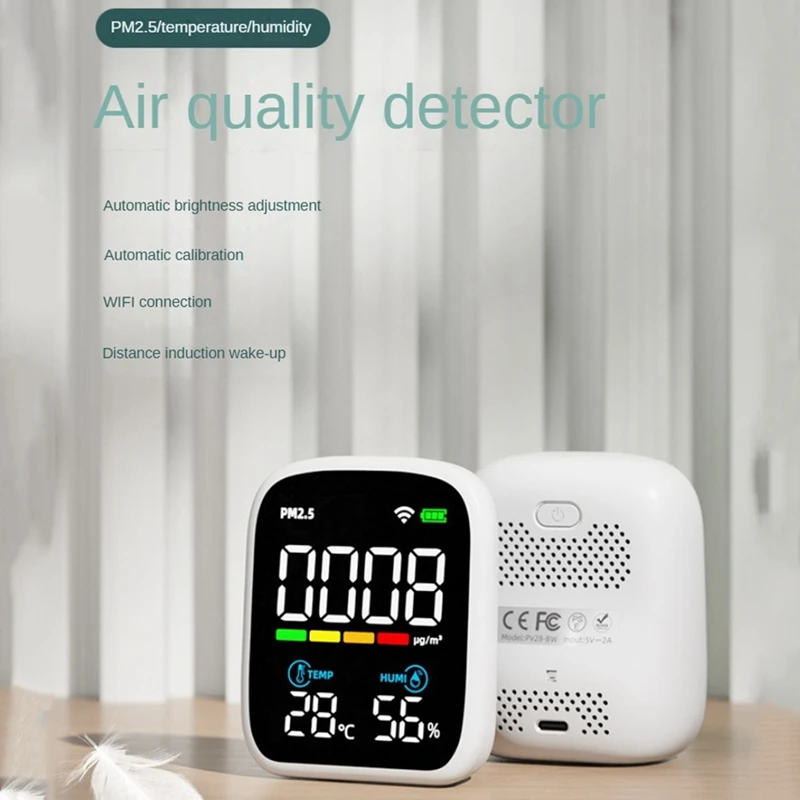 Tuya Wi-Fi умный монитор температуры и влажности PM2.5 для внутреннего и наружного использования, универсальный портативный 1 шт.