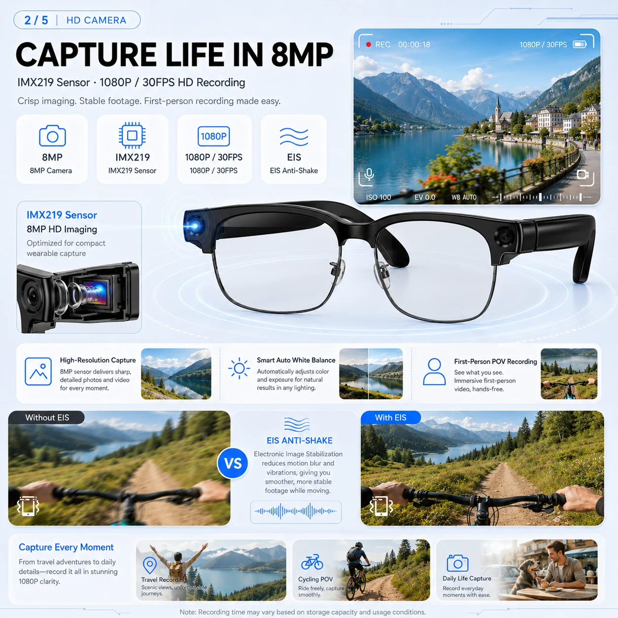 800W HD Pixel Smart-Brille für – Audio Hd Music Bewertung und Preis