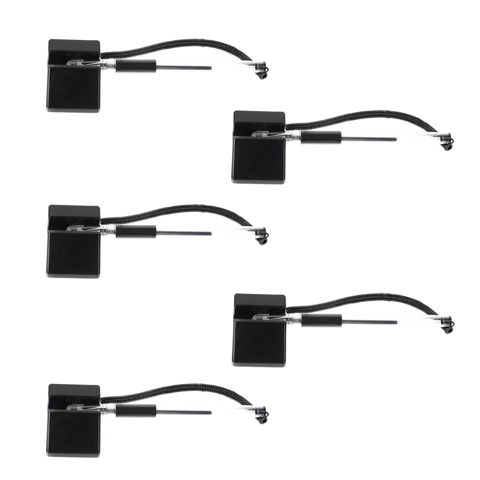 

5Pcs Desktop Reception Pens Gel Ink Smooth Flow No Leakage Secure Adhesive Mounting for Bank Table Office Store Counter Security