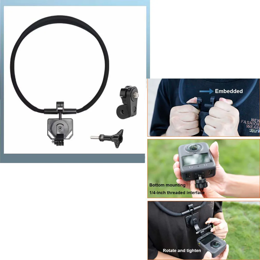 

360° Multi-Angle Adjustment Neck Hold Mount for DJI OSMO 360 1/4" Screw Thread Hanging Bracket Camera Accessories