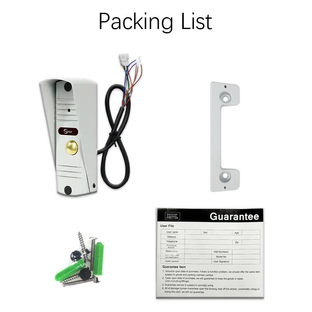 1000TVL 金属ドアベルビデオインターホンビデオドアホン屋外ステーションサポートナイトビジョン 90 °   CVBSスクリーン用広角スーツ