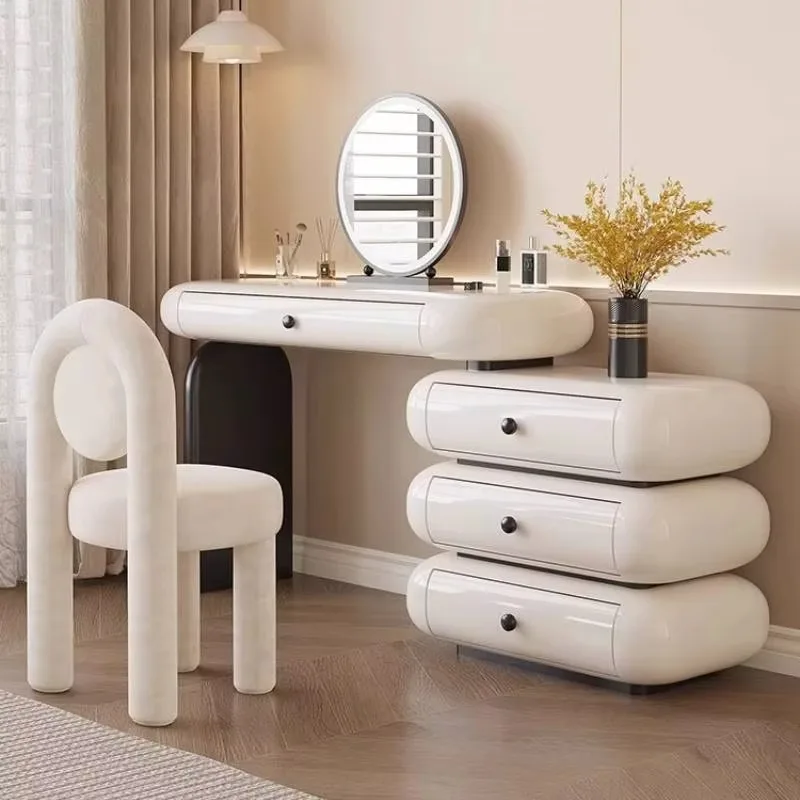 Wooden White Black Vanity Table Nordic Aesthetic Luxury Organizer Dresser Europa Space Saving Tocador Maquillaje Furniture Home