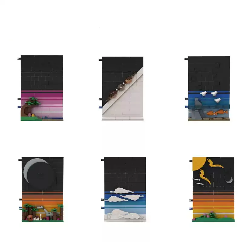 CLassic MOC Creative Design SPace Movie Series Tales Creation Space Age Postcard Building Block Model Puzzle Toy Collection Gift