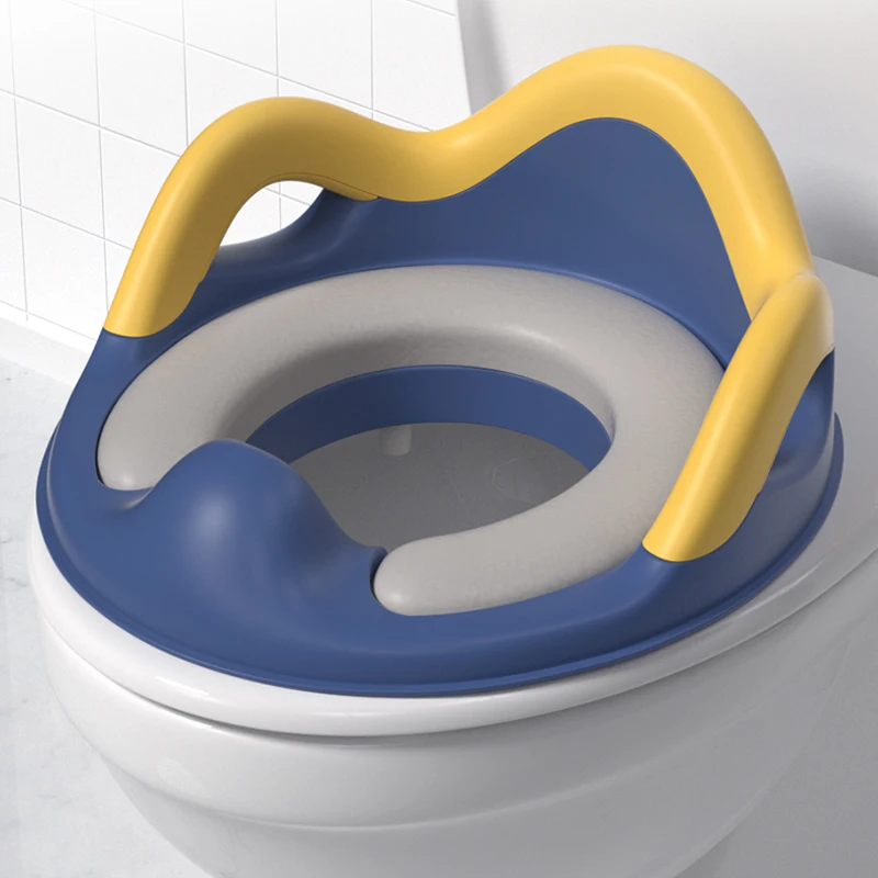 Baby Potty Training Toilet Seat com alças de almofada macia Double Anti-Slip Design e Splash Guard para meninos Meninas