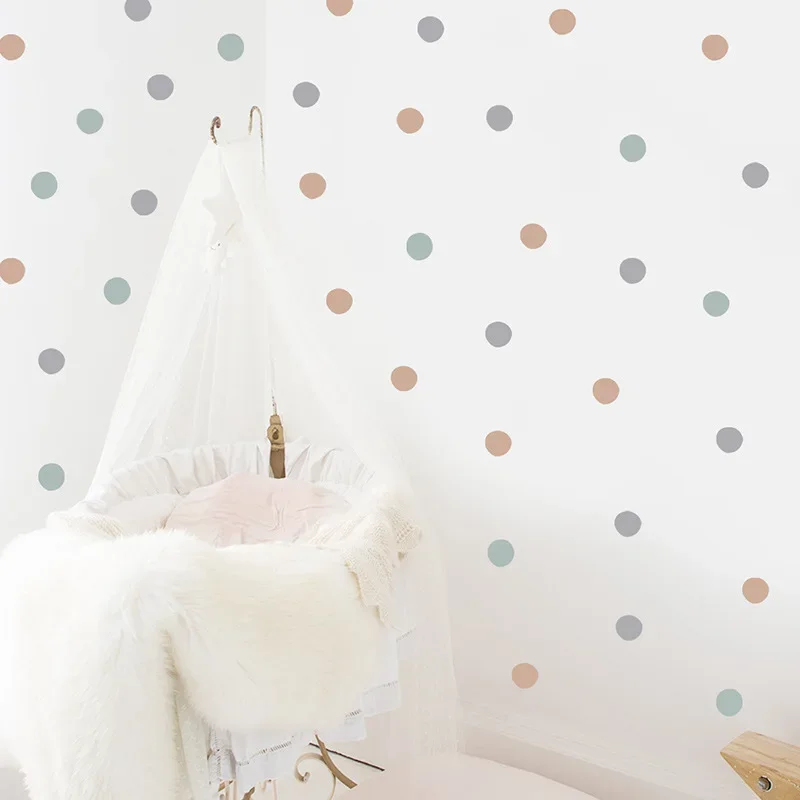 1PC Watercolor Mint Green Polka Dot Stickers Children Room Kindergarten Decorate Gift Wall Stickers Room Decor Aesthetic Sticker