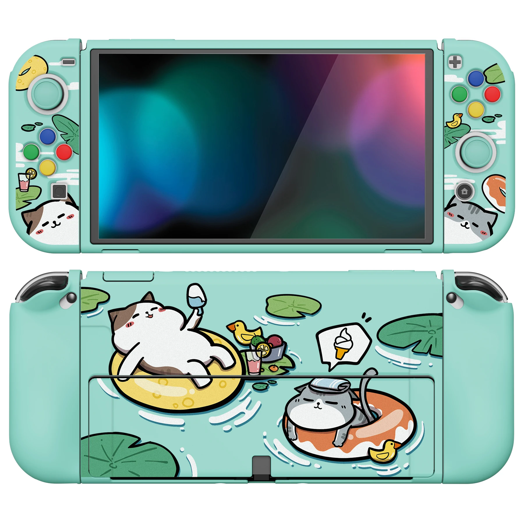 PlayVital ZealProtect-funda protectora suave con empuñaduras para el pulgar y tapas de botones de dirección para Nintendo Switch OLED