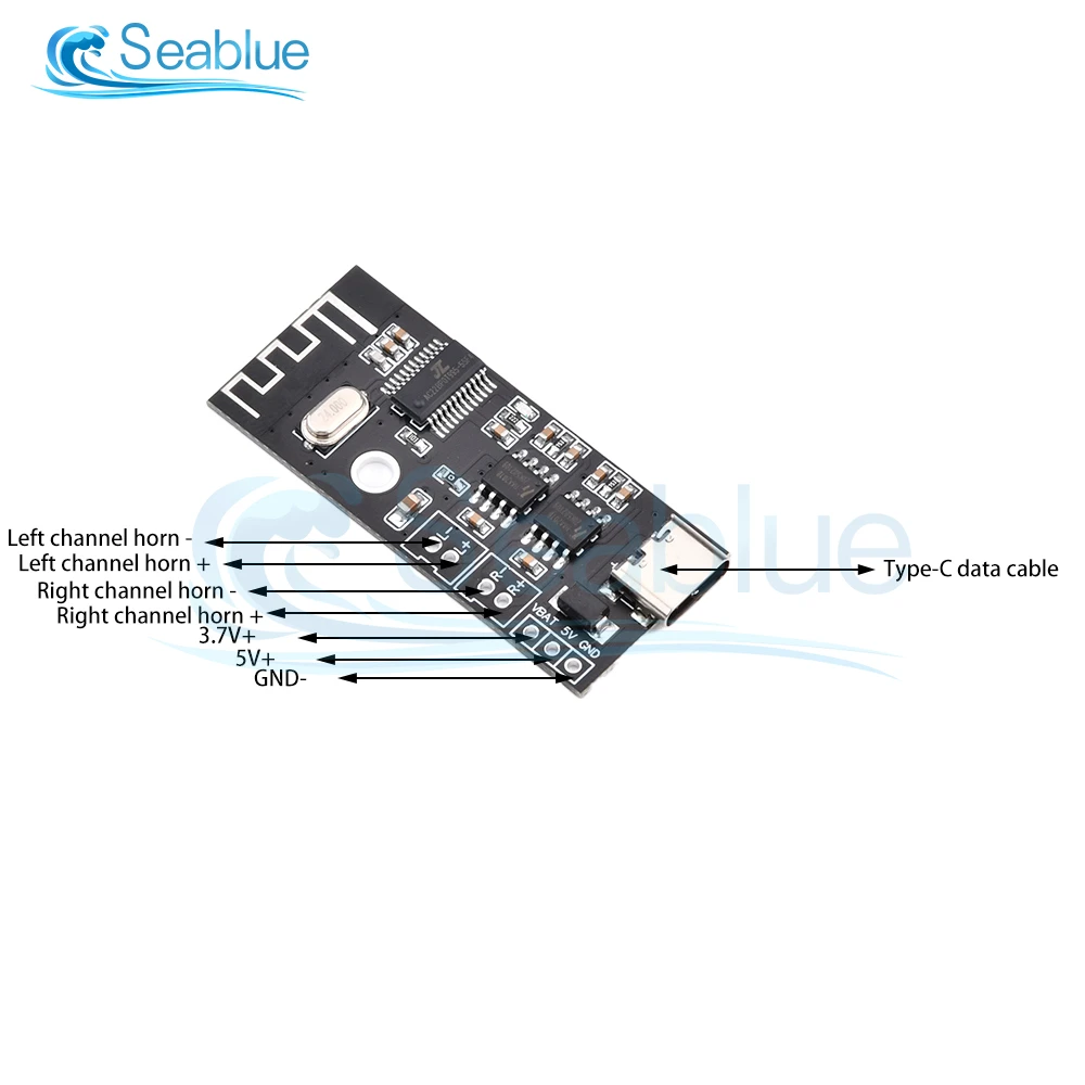 MH-MX38 Wireless Bluetooth Audio Module 5V Type C USB Stereo Audio 5W+5W Amplifier MP3 Lossless Decoder Receiver Board DIY Kit