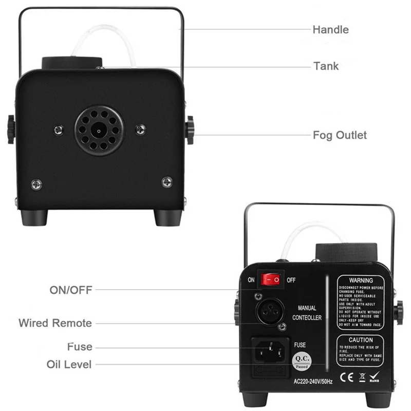 Venda quente de controle remoto mini 400W pequena máquina de fumaça equipamento de dj máquina de fumaça de palco