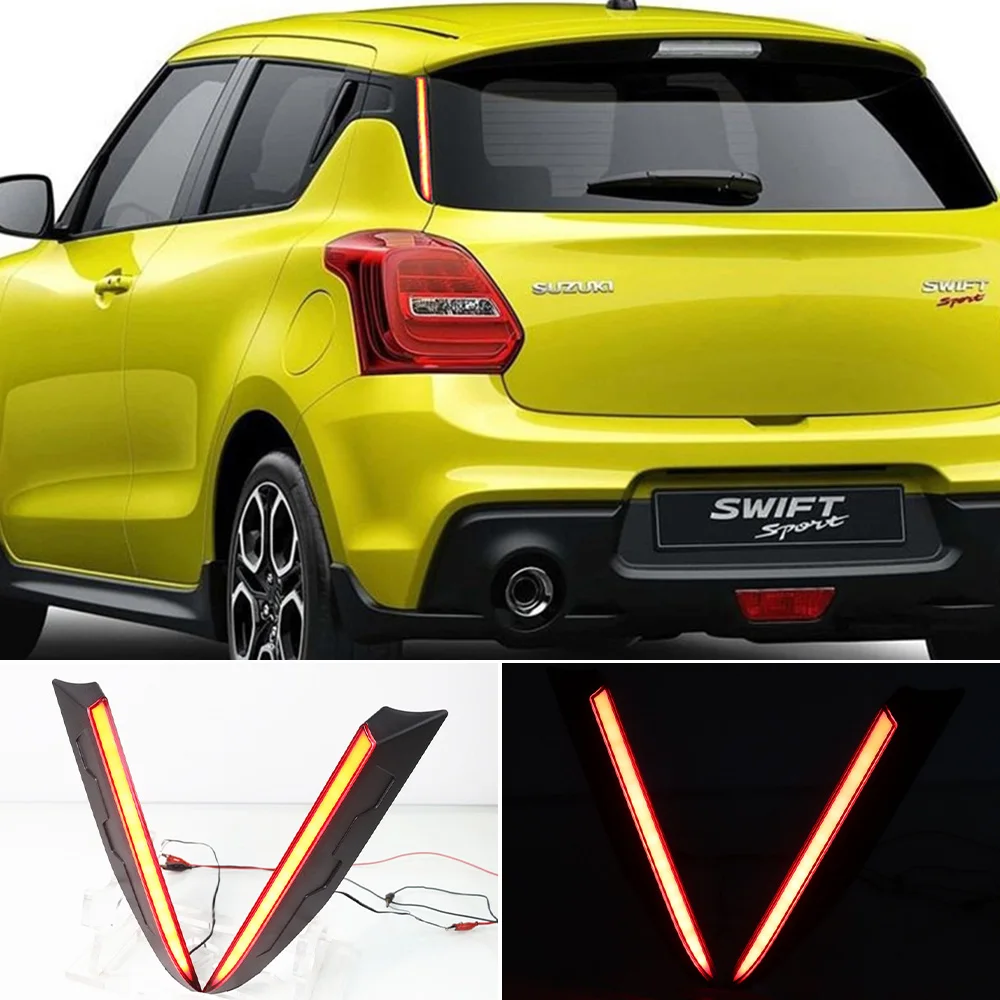 Nice 1 Pair Car LED reflector Rear Fog Lamp Pillar Light Bumper Light Brake Light Decoration For Suzuki Swift 2017 2018 2019