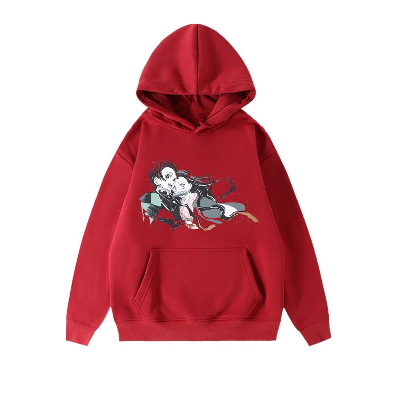 Tanjiro Your Bean Ghost Destroying Blade Gedrukt Heren en Dames Herfst en Winter Hoodies Losse Grote Maat Thermische Top