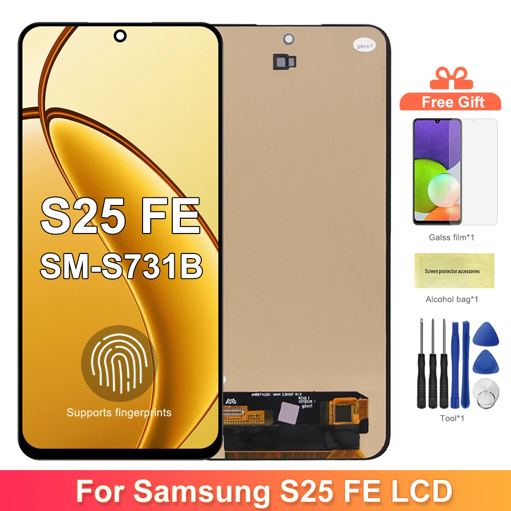 s25-fe-screen-for-samsung-s25-fe-sm-s731b-sm-s731b-ds-lcd-display-with-touch-screen-digitizer-replacement-part
