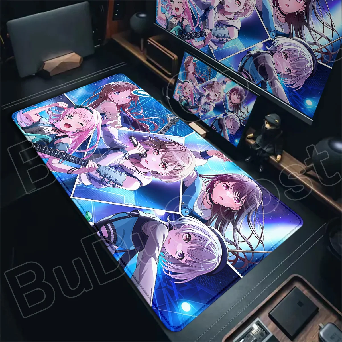 Office Laptop Keyboard Tabletop Mats Cute Girl Shiina Taki M-MyGO BanG Dream Mouse Pads Large Locking Edge Decoration Gaming Rug