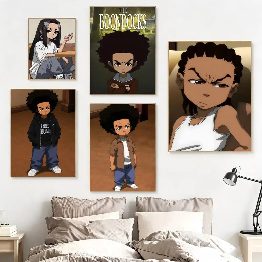 Satire Cartoon T-The Boondocks Poster impermeable para el hogar sala de estar dormitorio bar decoracion estetica