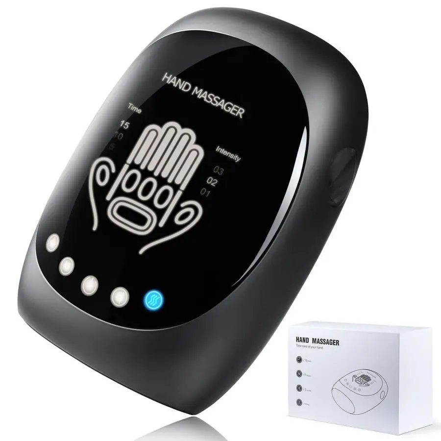 

Hand Massager with Heat and Compression for Arthritis Pain Relief, with 5Finger Individual Therapy, Wrist Support, Fits All Hand