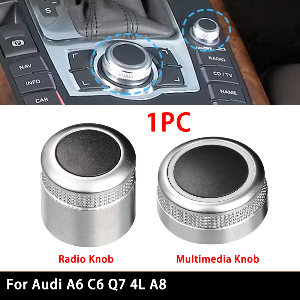 For Audi A6 C6 Q7 4L A8 MultiMedia Adjustment Rotary Knob Audio Volume Switch Cover 4F0919069 4F0919070 Car Accessories