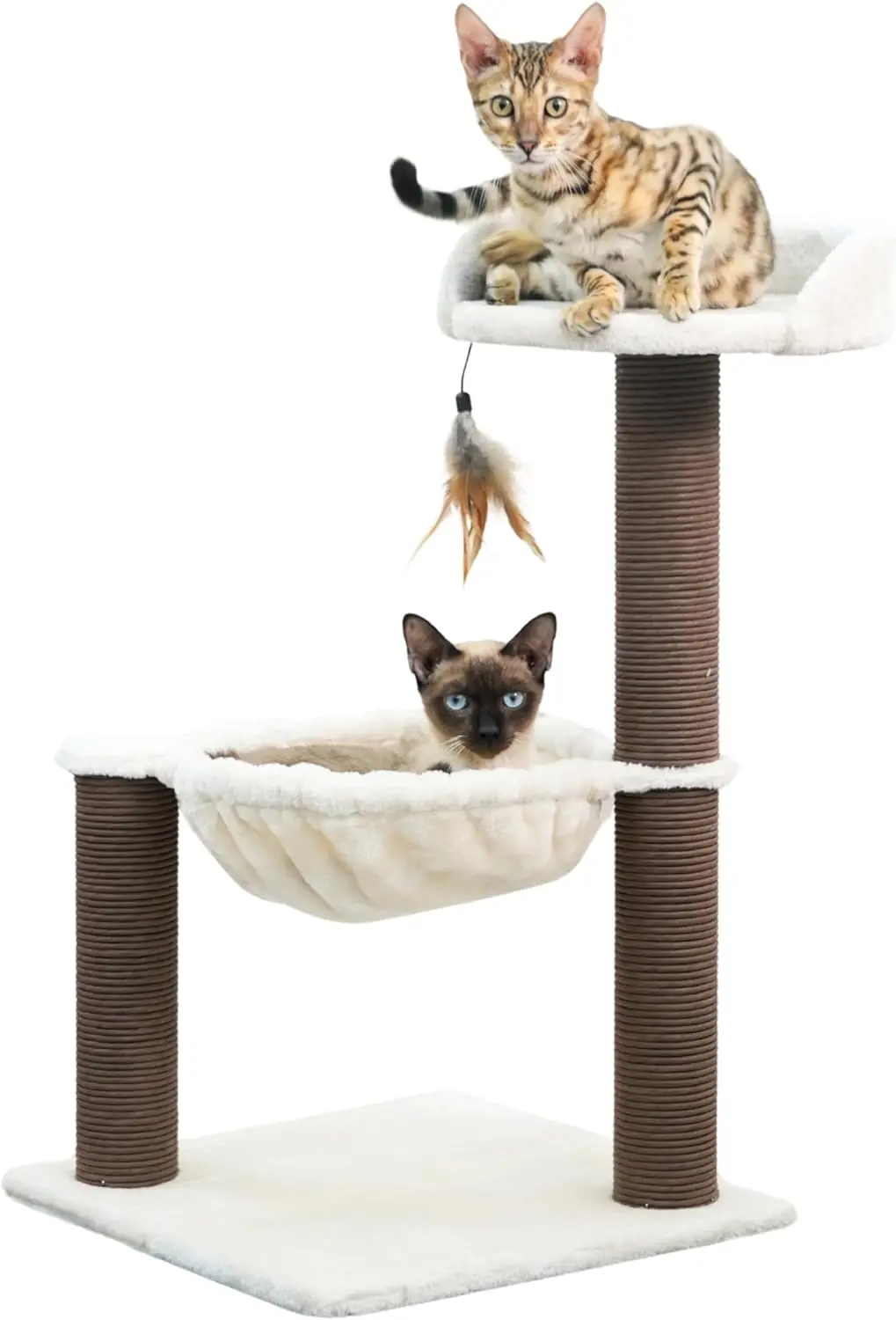 

Nirvana 3-Level Kitten Tree with Plush Perch, Soft Hammock, and Paper Rope Scratching Posts