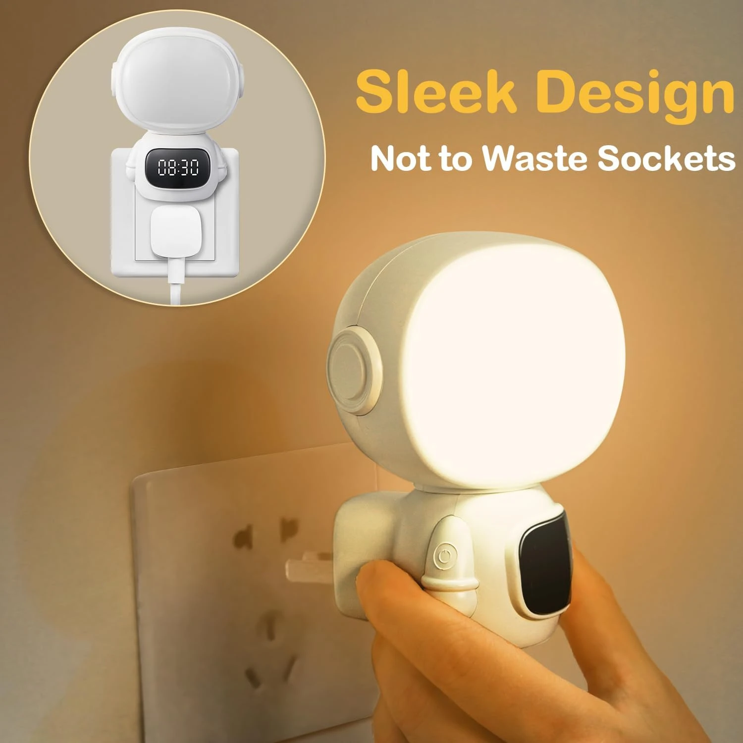 

Convenient Versatile Stylish Dimmable Bright White LED Night Light with Remote Control - Perfect Illumination Solution for Bedro
