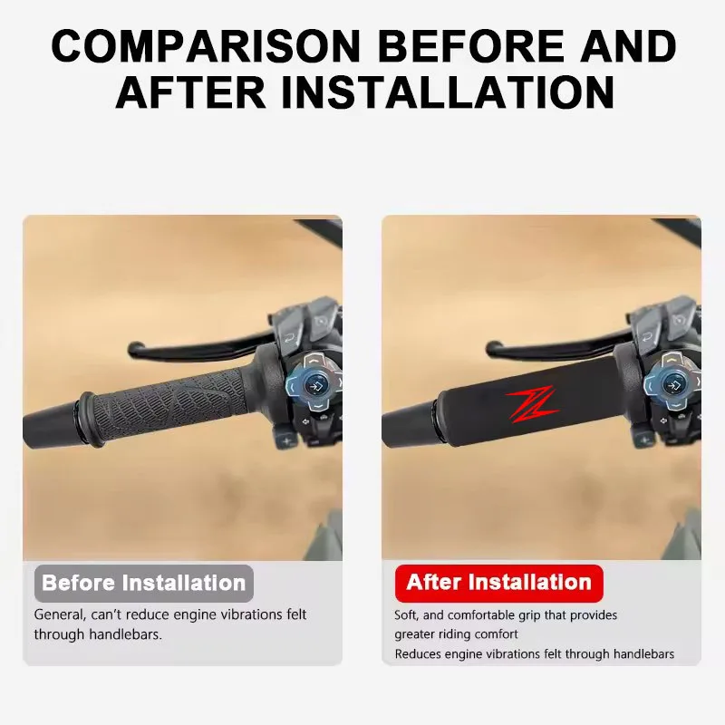 Motorcycle Grips Sponge Handlebar Covers For Kawasaki Z650 Z750 Z800 Z900 Z1000 Z250 Z400 Accessories Handle Bar Grip